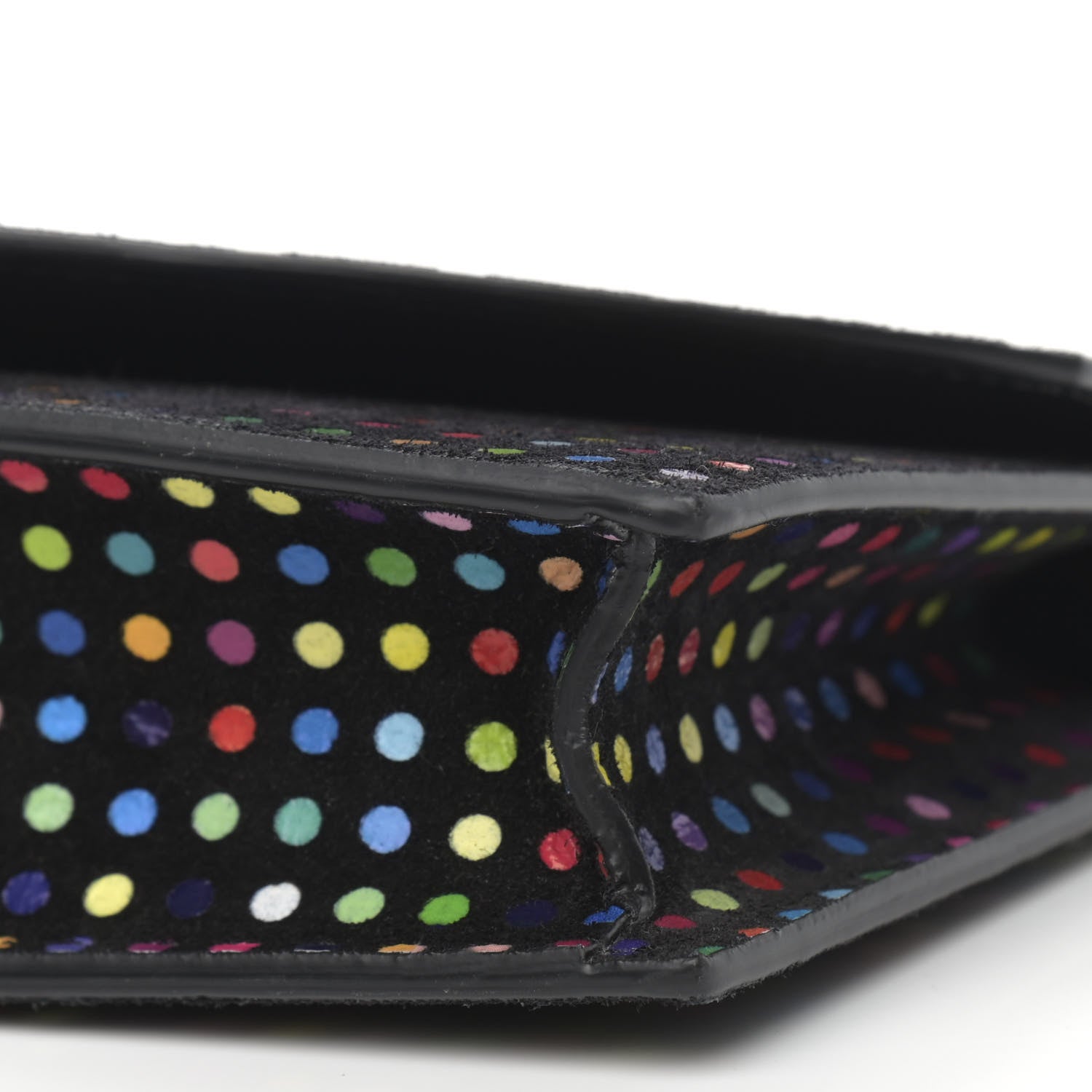Christian Louboutin Suede Polka Dot Loubi54 Crossbody Clutch Black Multicolor 9 of 9