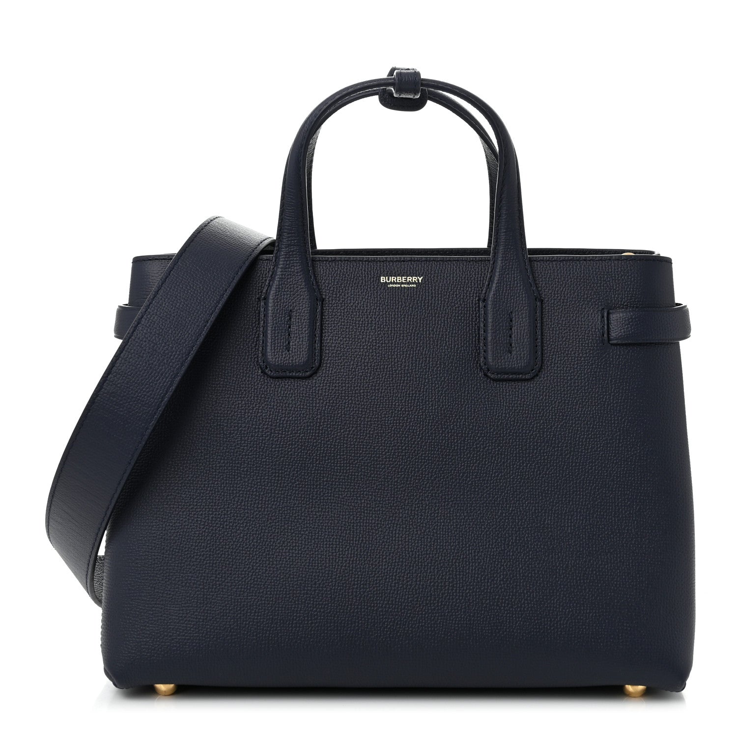 Burberry Derby Calfskin Vintage Check Medium Banner Tote Regency Blue 1 of 12