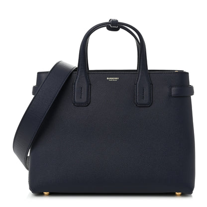 Burberry Derby Calfskin Vintage Check Medium Banner Tote Regency Blue 1 of 12