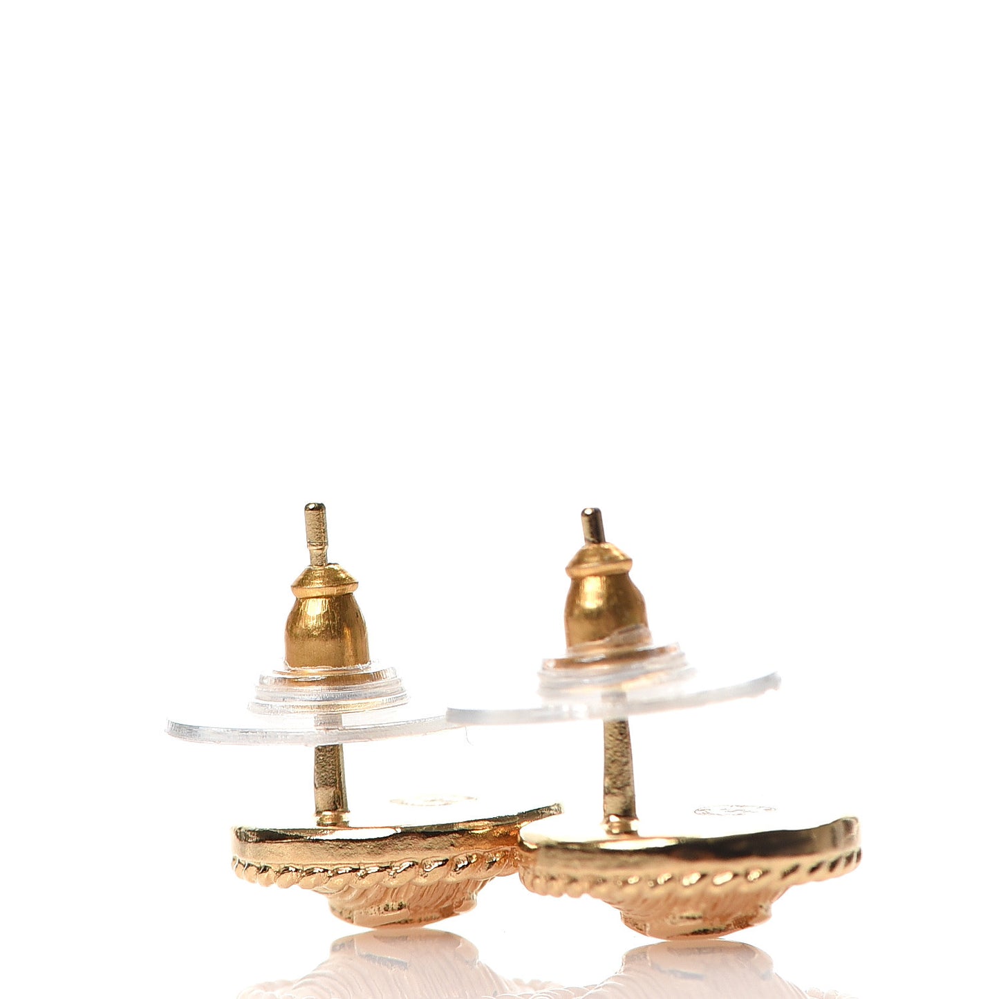 CC Button Earrings Gold