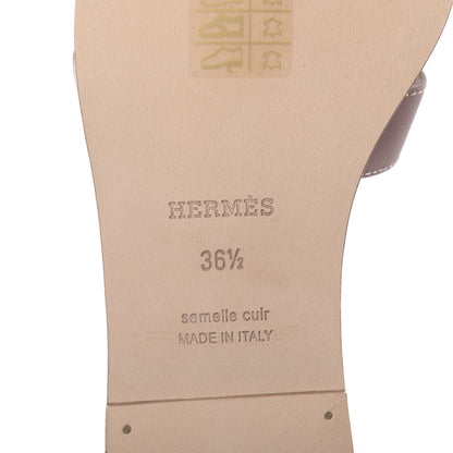 Hermes Box Calfskin Oran Sandals 36.5 Gold 8 of 11