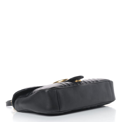 Gucci Calfskin Matelasse Medium GG Marmont Shoulder Bag Black 3 of 10