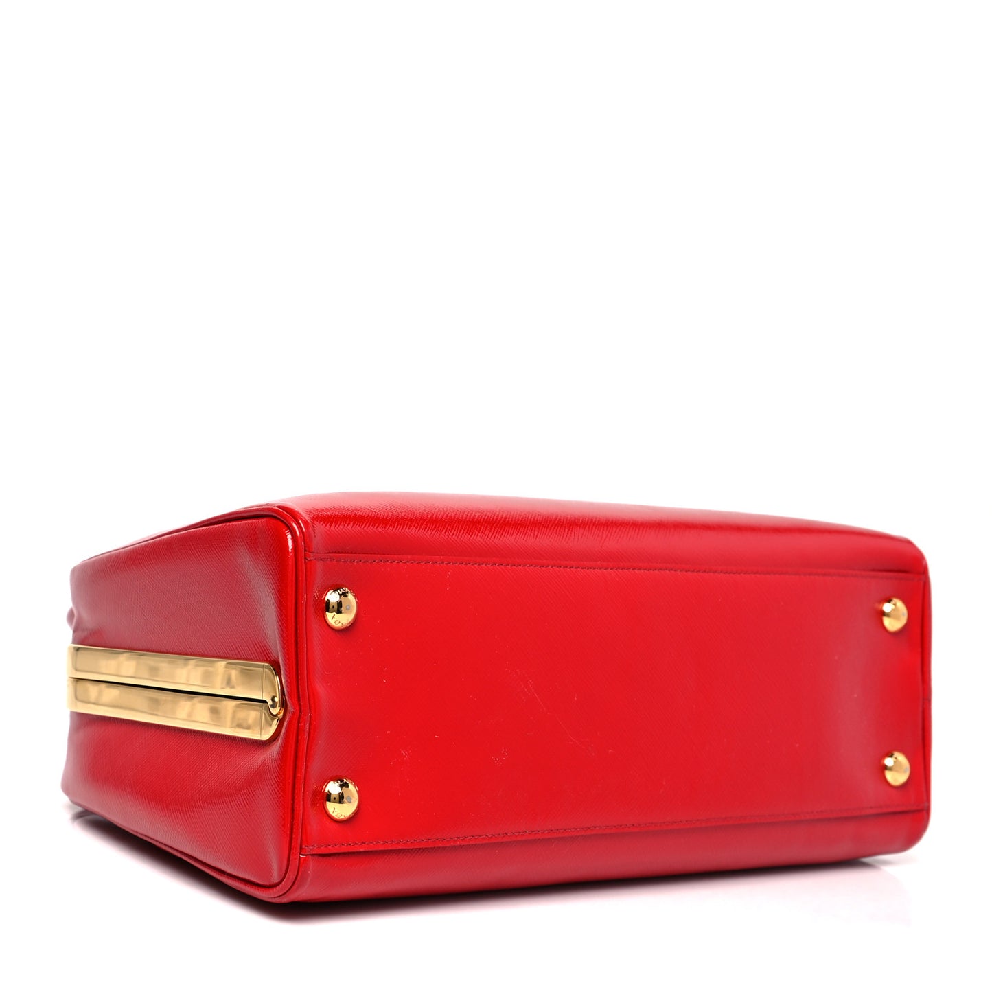 Saffiano Vernice Pyramid Bag Rosso