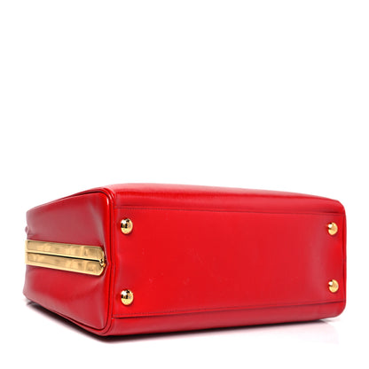 Prada Saffiano Vernice Pyramid Bag Rosso 3 of 9