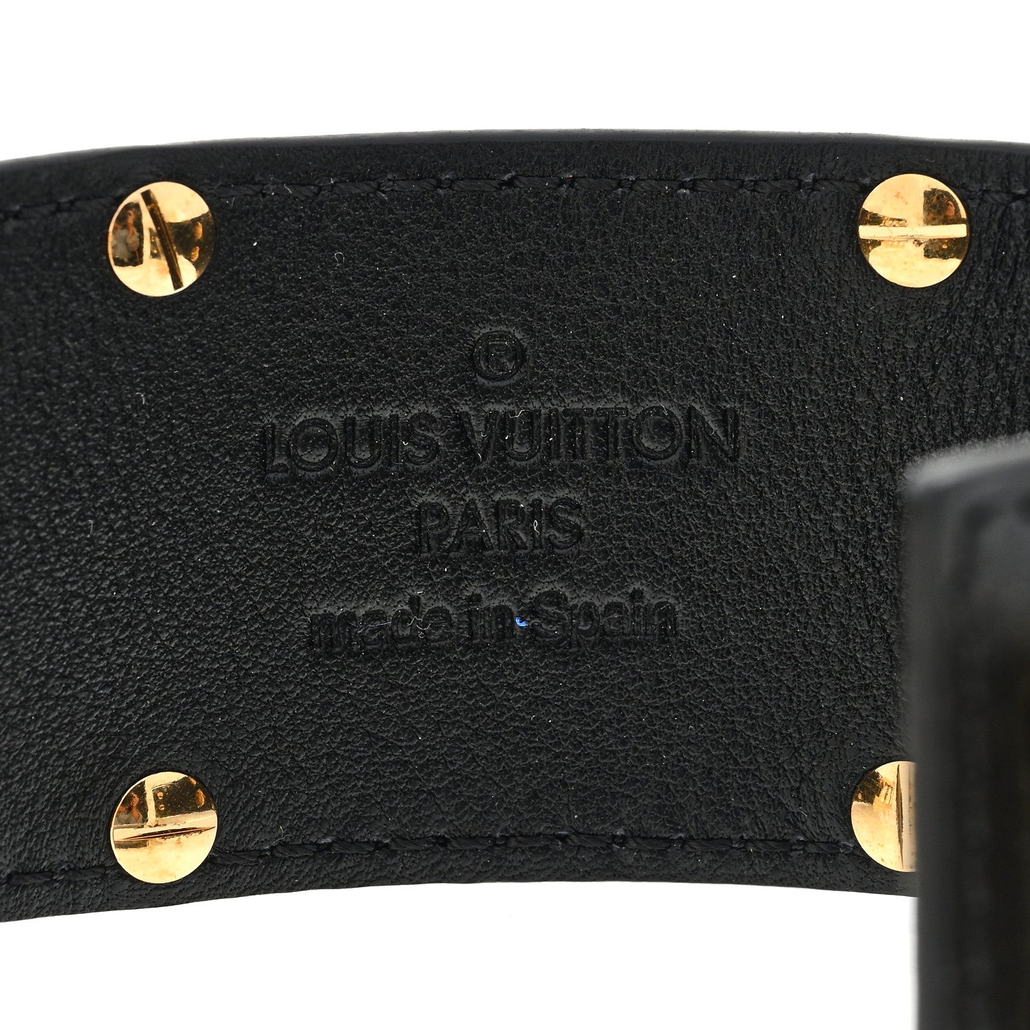 Louis Vuitton Calfskin So LV Cuff Bracelet 17 Black 3 of 3