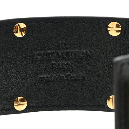 Louis Vuitton Calfskin So LV Cuff Bracelet 17 Black 3 of 3