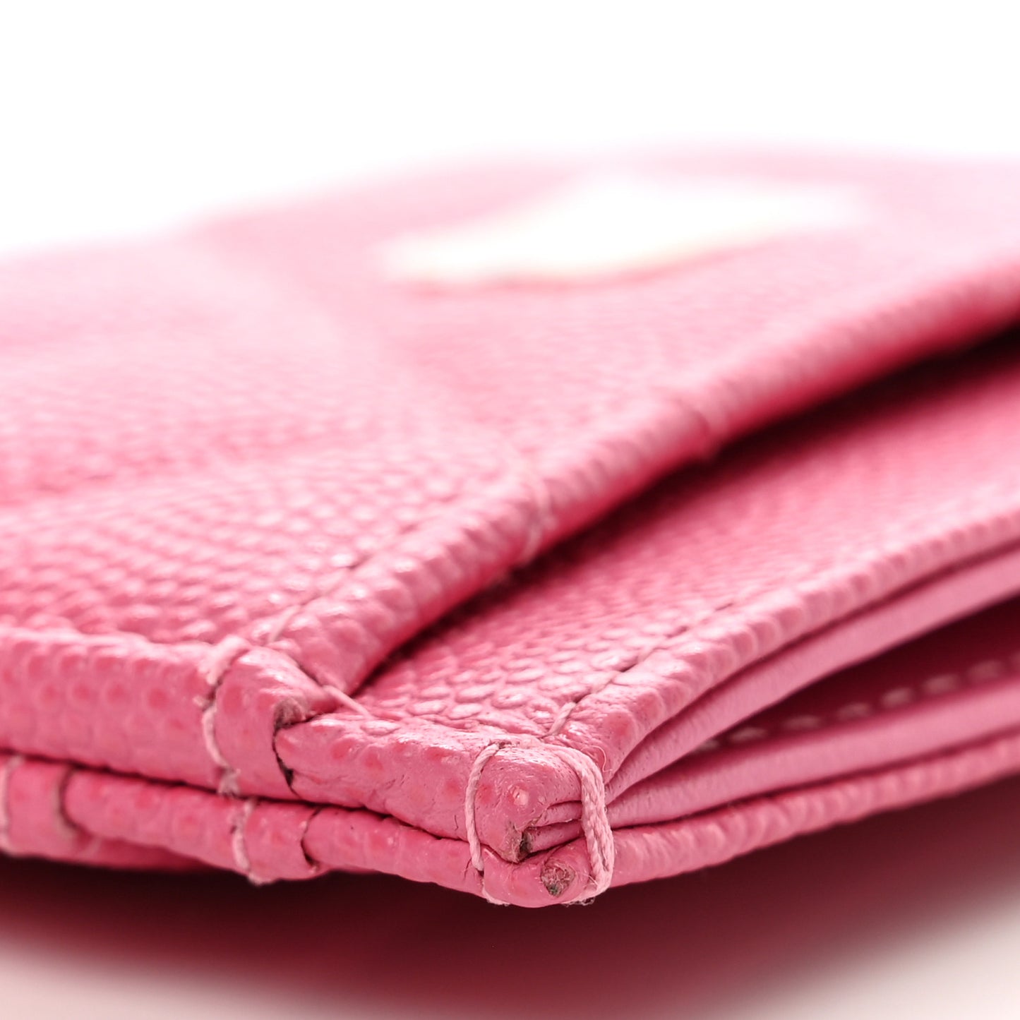 Caviar Quilted Card Holder Pink