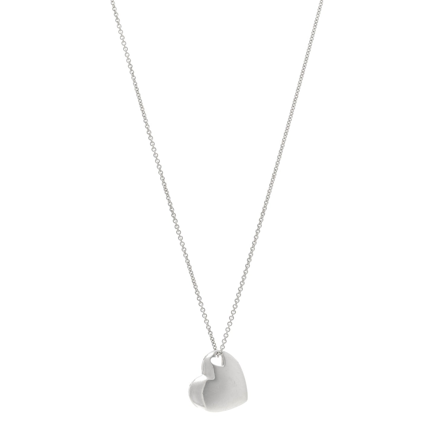 Sterling Silver Puffed Heart Pendant Necklace