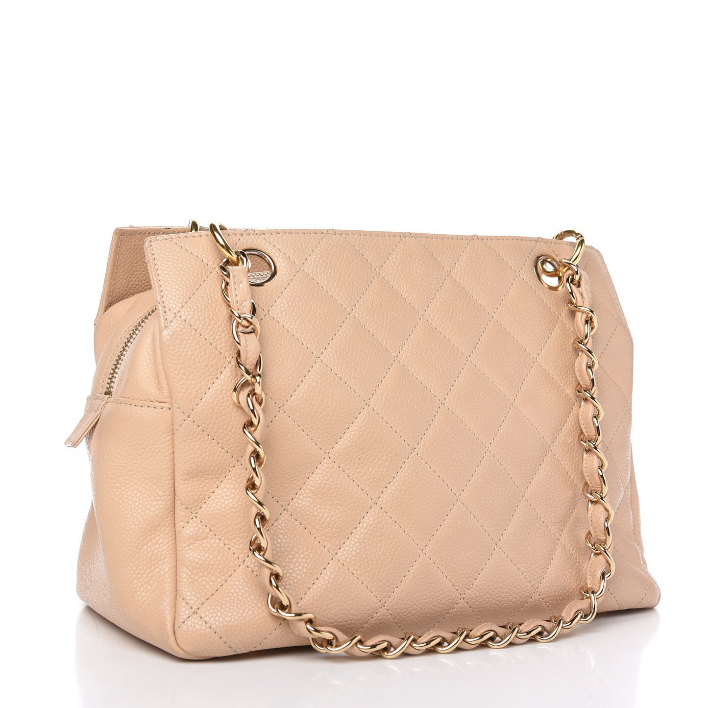 Caviar Quilted Petit Timeless Tote PTT Beige