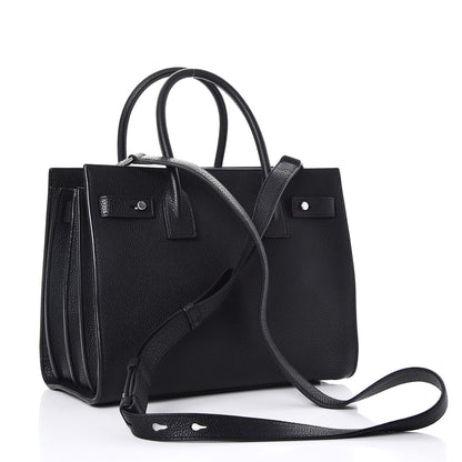 Saint Laurent Grained Calfskin Baby Supple Sac De Jour Black 4 of 8