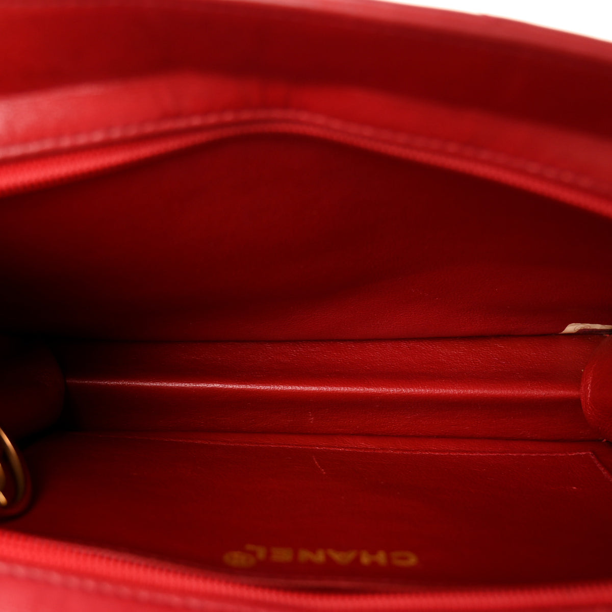 Chanel Lambskin Chevron Small Shoulder Bag Red 5 of 10