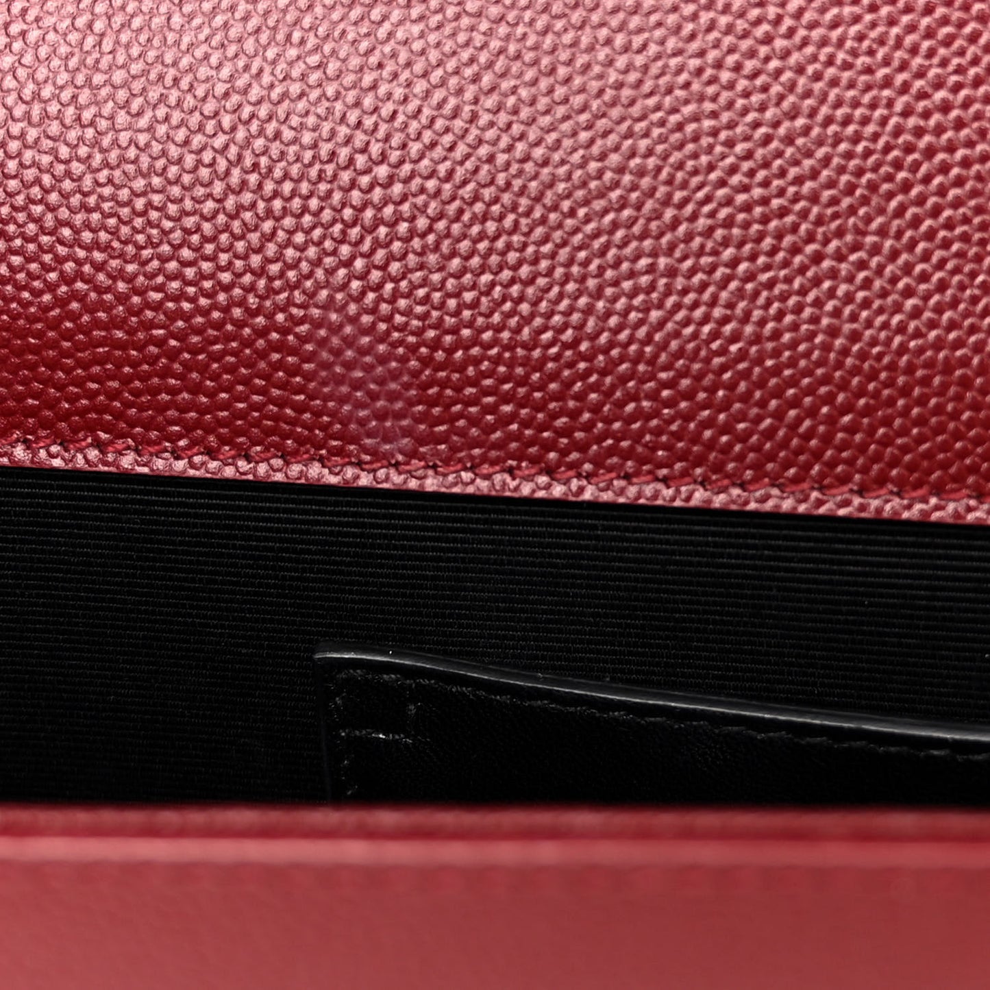 SAINT LAURENT Grain De Poudre Classic Monogram Cassandre Clutch Dark Red
