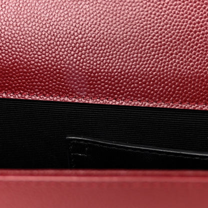 Saint Laurent SAINT LAURENT Grain De Poudre Classic Monogram Cassandre Clutch Dark Red 18 of 20