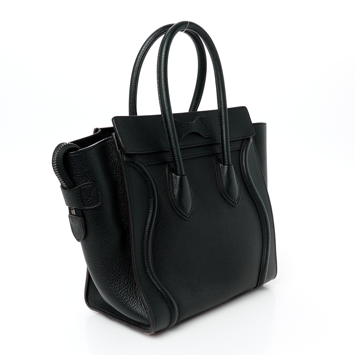 Celine Drummed Calfskin Micro Luggage Black 3 of 10