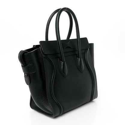 Celine Drummed Calfskin Micro Luggage Black 3 of 10