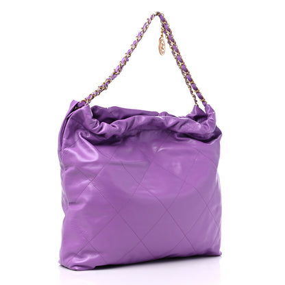 Chanel Shiny Calfskin Quilted Chanel 22 Purple 4 of 10