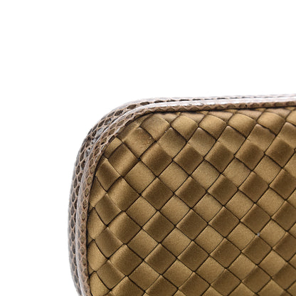 Bottega Veneta Satin Intreccio Impero Ayers Stretch Knot Clutch Light Brown 8 of 11