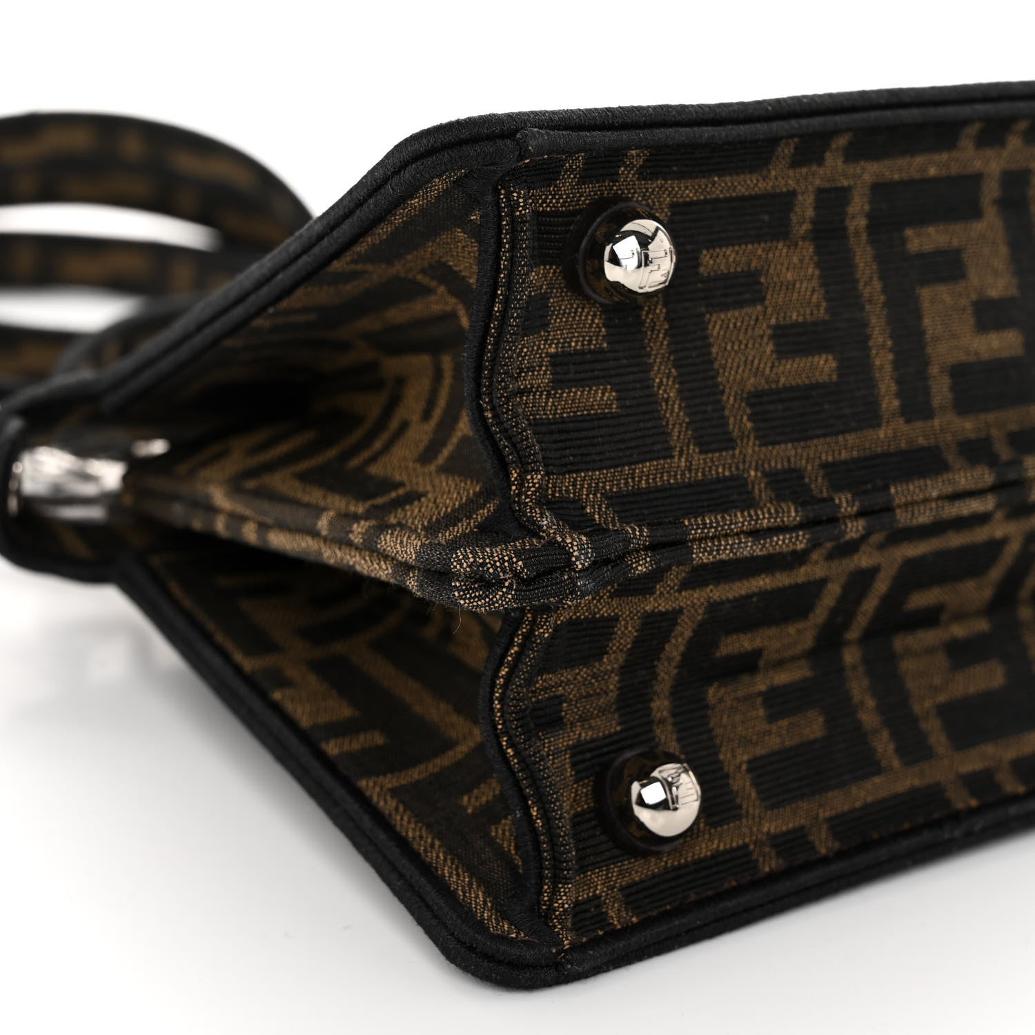 Fendi X FRGMT X POKEMON Fabric Jacquard FF 1974 Pokemon Inlay Peekaboo I See U Petite Satchel Tobacco Moro Blue 9 of 11