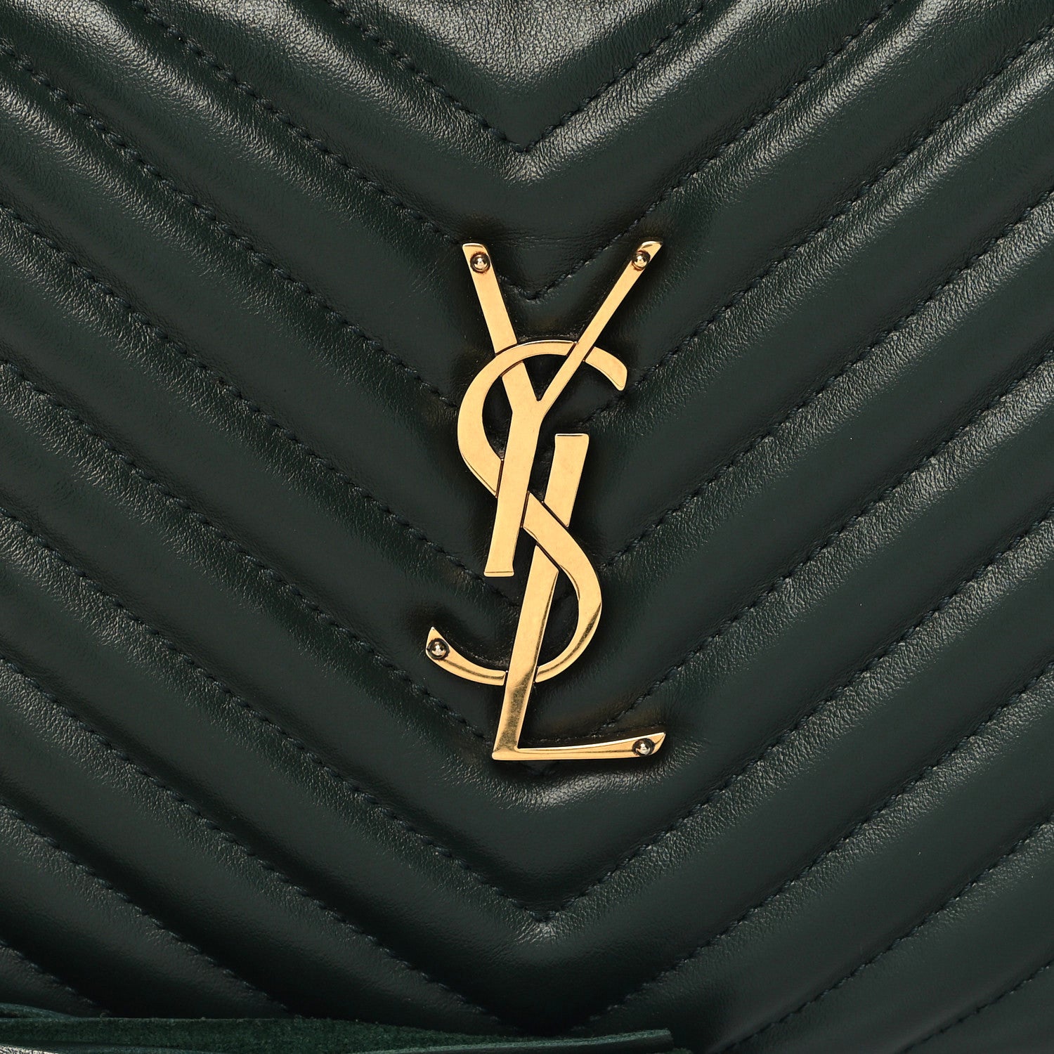 Saint Laurent Calfskin Matelasse Monogram Lou Camera Bag Vert Fonce 10 of 10