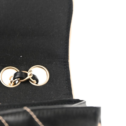 Chanel Lambskin Quilted Single Flap Bag Black Beige 11 of 12