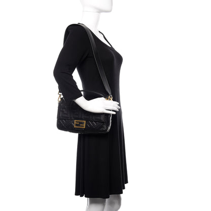 Fendi Nappa FF 1974 Embossed Baguette Black 2 of 9