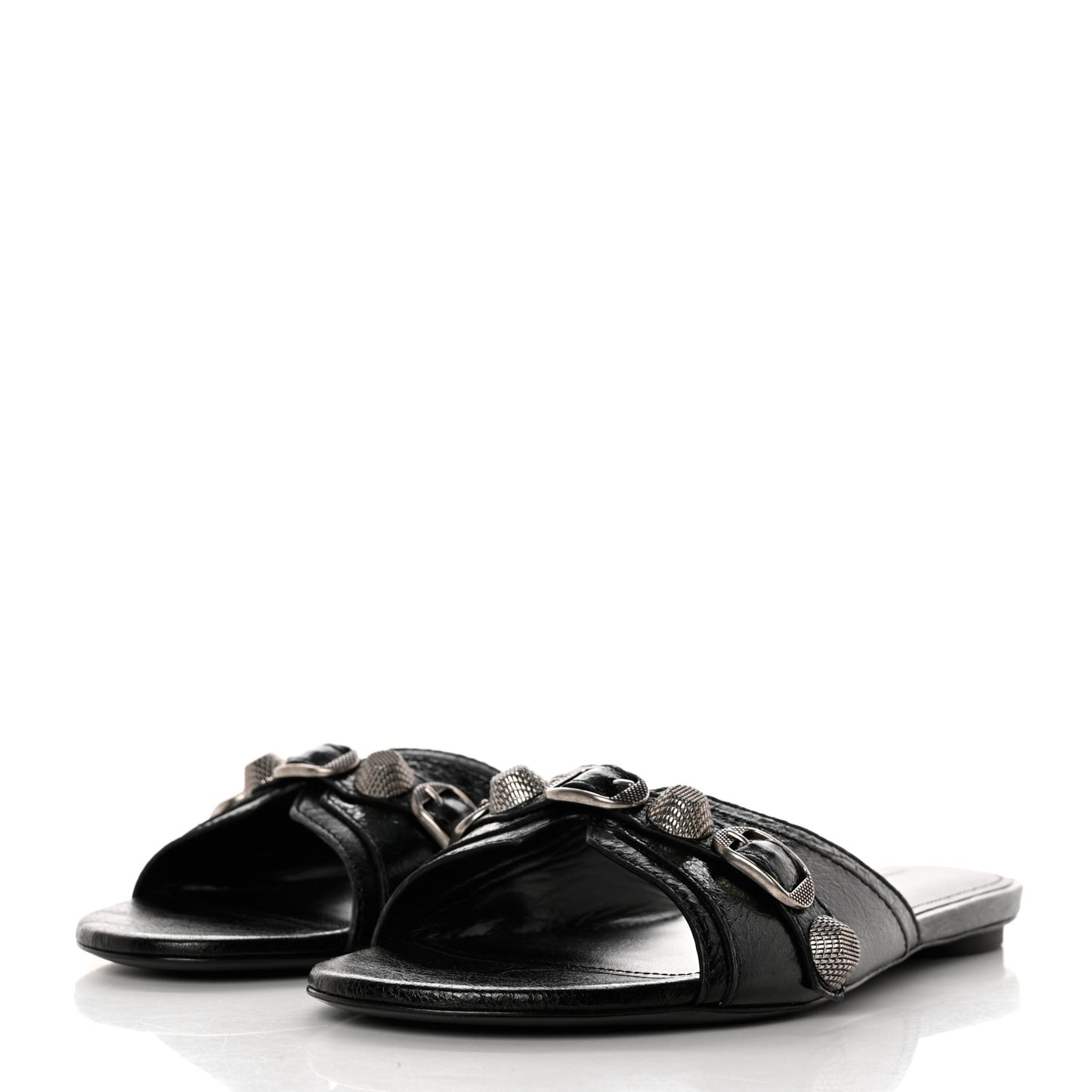 Agneau Arena Cagole Flat Slide Sandals 39 Black
