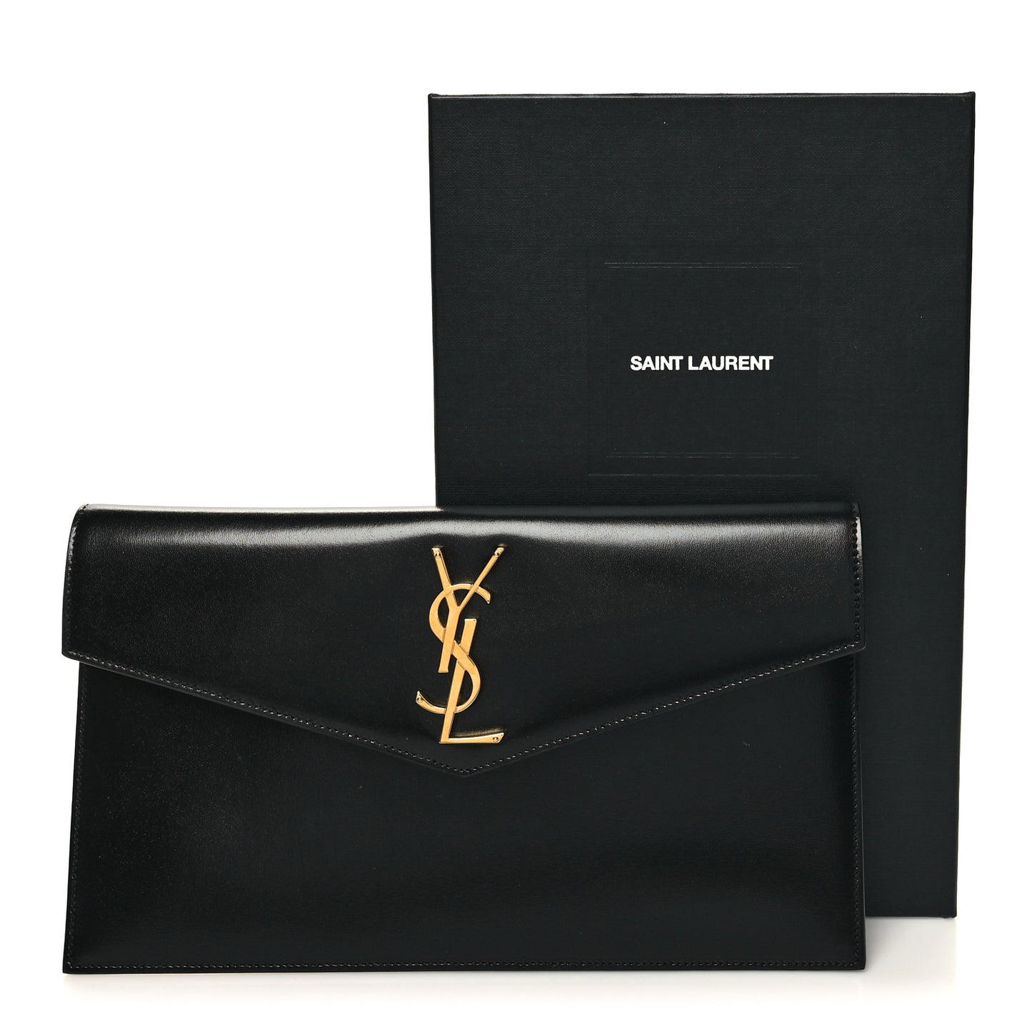 Smooth Shiny Calfskin Monogram Uptown Pouch Black
