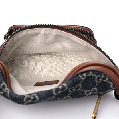 Gucci New Denim GG Monogram Dollar Calfskin Web Retro Interlocking G Belt Bag Blue Tea Cuir Epilog 5 of 10