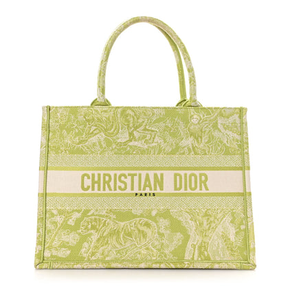 Christian Dior Canvas Embroidered Medium Dioriviera Toile De Jouy Book Tote D-Lite Green 1 of 12