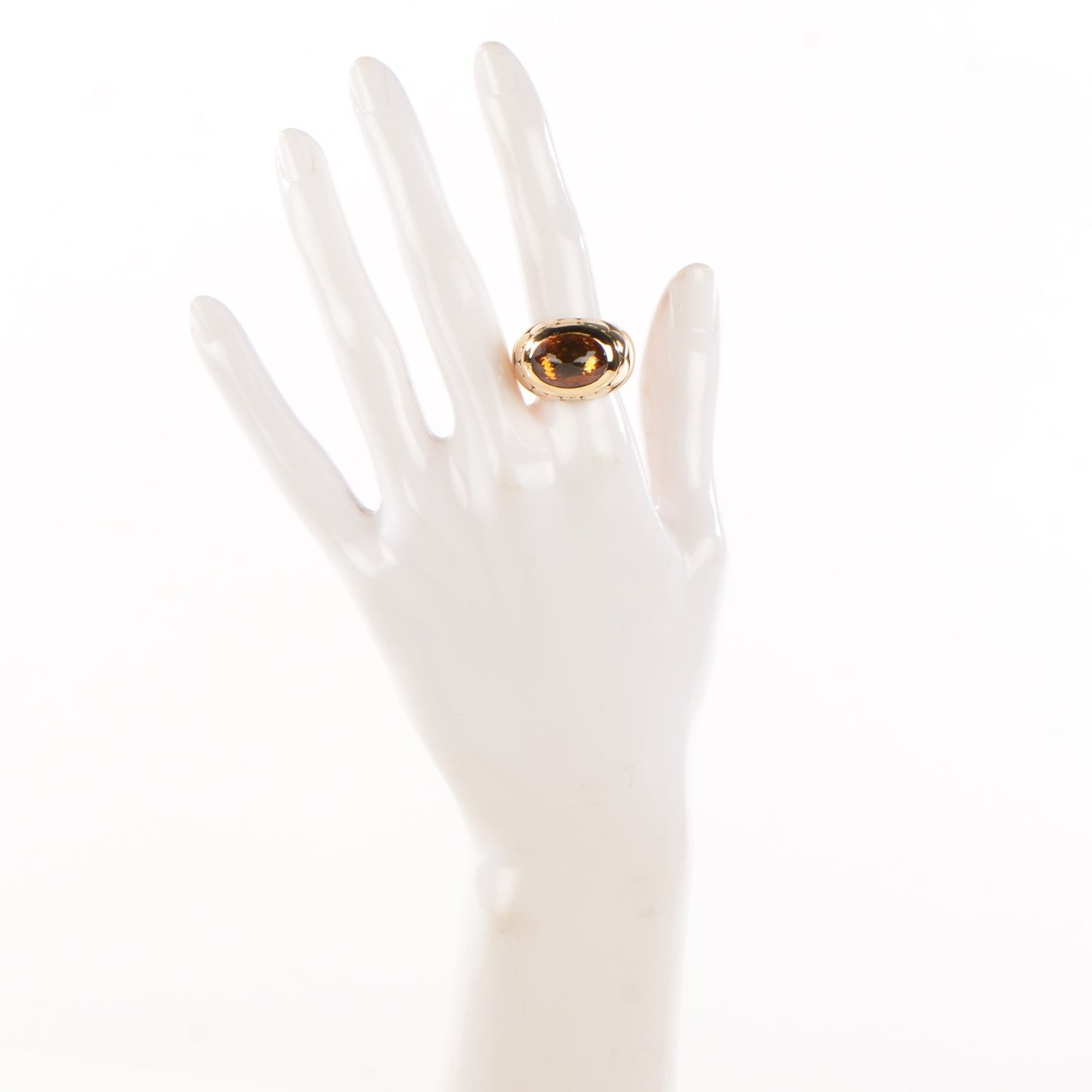 18K Yellow Gold Citrine Ring 55 7