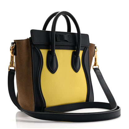 Celine Leige Calfskin Suede Tri-color Nano Luggage Multicolor 2 of 7