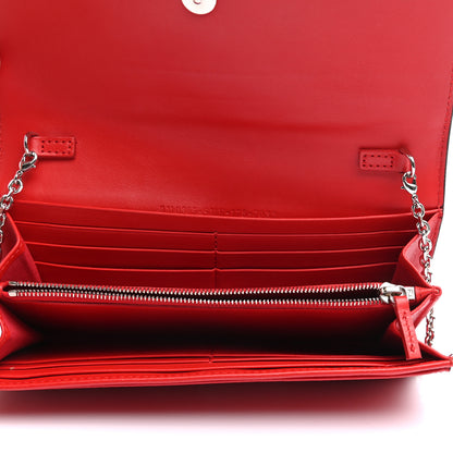 Fendi Vitello Liberty Century Lucido By The Way Continental Wallet On Chain Rosso 5 of 10