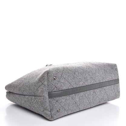 Chanel Wool Quilted Large Shopping Tote Grey 5 of 8