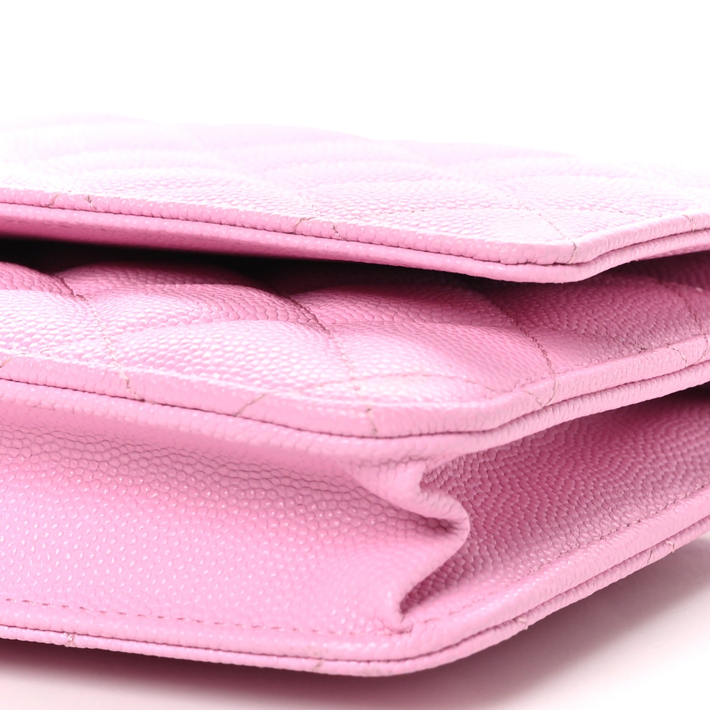 Caviar Quilted Wallet On Chain WOC Pink