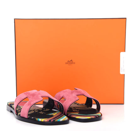 Hermes Suede Goatskin Oran Sandals 36.5 Rose De Venice 11 of 11