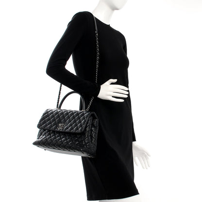 Chanel Caviar Quilted Medium Coco Handle Flap Black 2 of 7