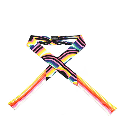 Hermes Silk Brides De Gala Shadow Fringed Twilly Black Jaune Multicolor 1 of 5