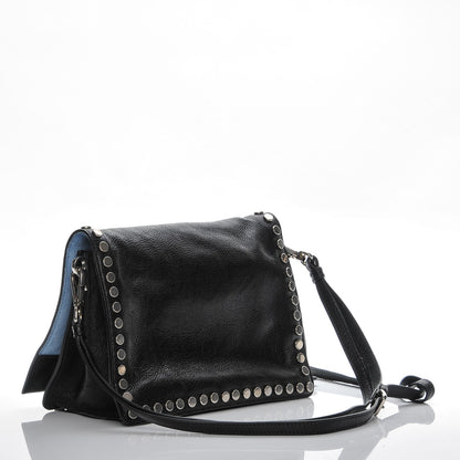 Prada Glace Calf Studded Etiquette Flap Nero Black 3 of 7