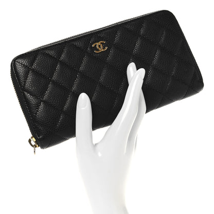 Chanel Caviar Quilted Large Gusset Zip Around Wallet Black 2 of 11