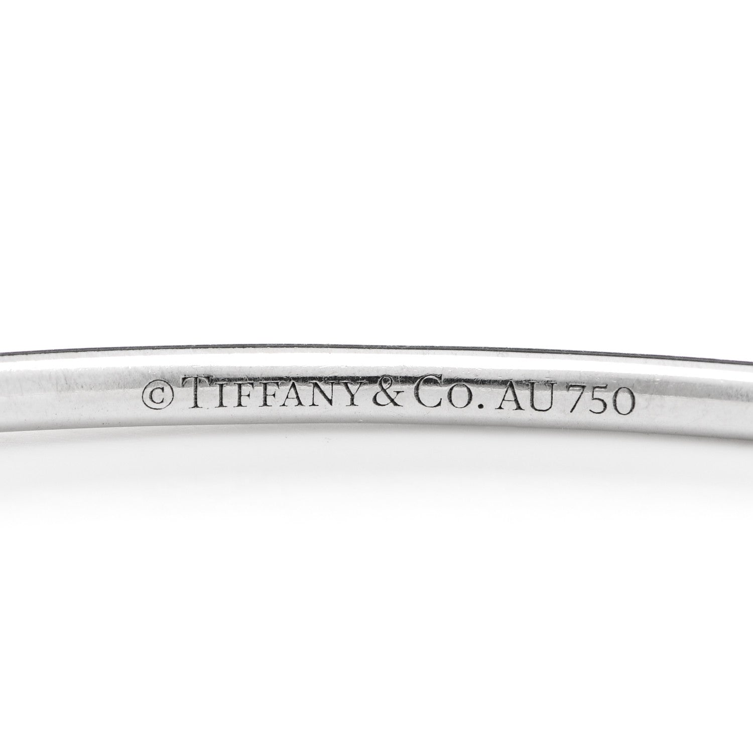 Tiffany 18K White Gold Diamond Metro Bangle Bracelet 4 of 4