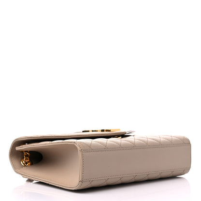 Saint Laurent Grain De Poudre Textured Mixed Matelasse Medium Triquilt Monogram Satchel Dark Beige 4 of 16