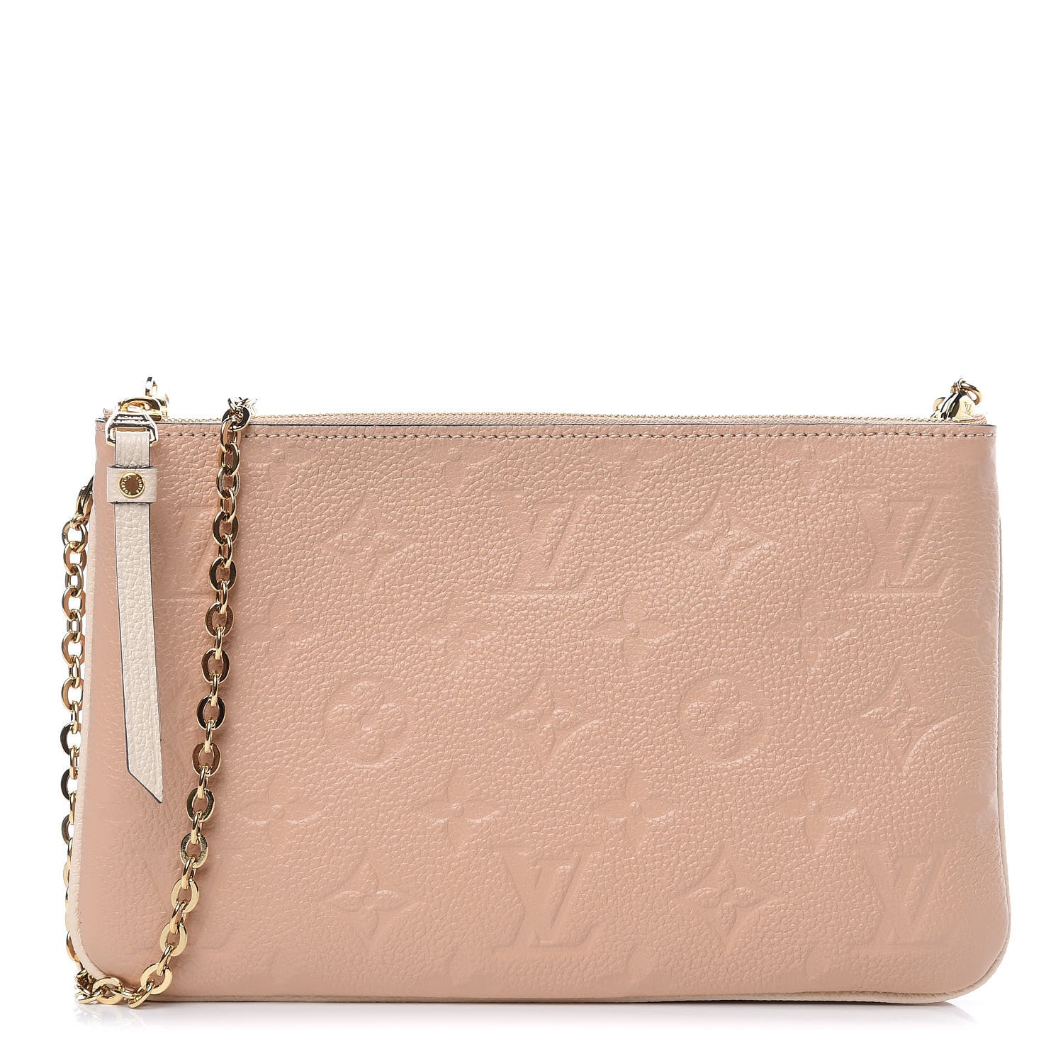 Louis Vuitton Empreinte Double Zip Pochette Beige Rose Creme 1 of 10
