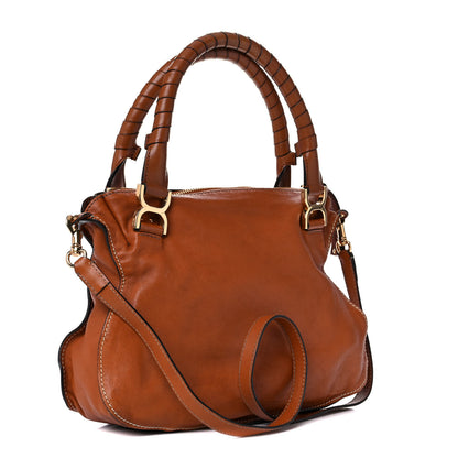 Chloe Calfskin Medium Marcie Lock Satchel Tan 3 of 21