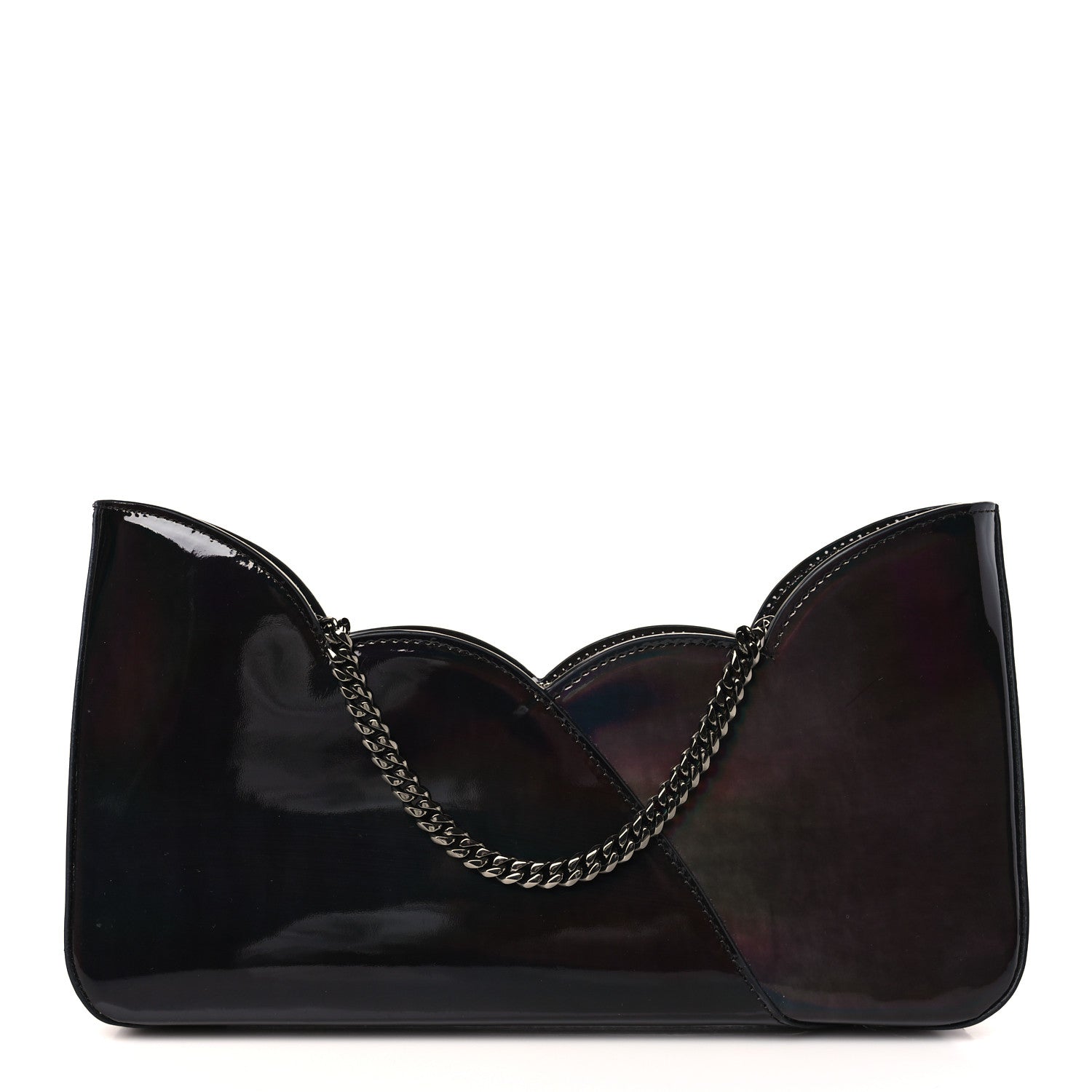 Christian Louboutin Iridescent Patent Hot Chick Chain Shoulder Bag Black 1 of 8
