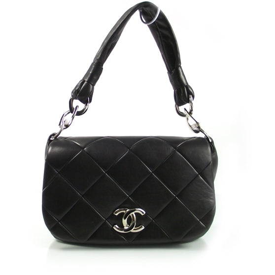 Lambskin Quilted Flap Black