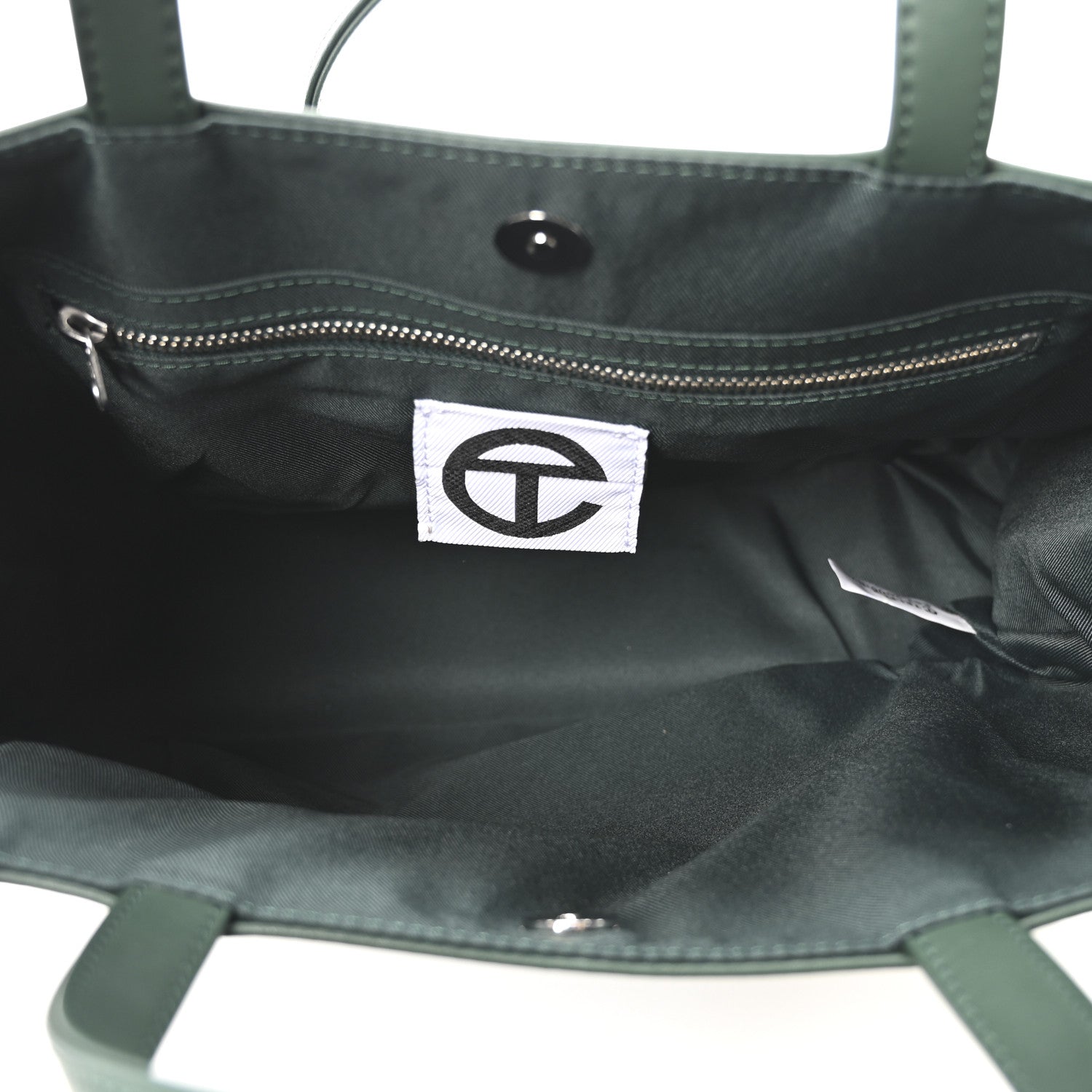 Telfar Vegan Leather Medium Shopping Bag Dark Olive 5 of 9