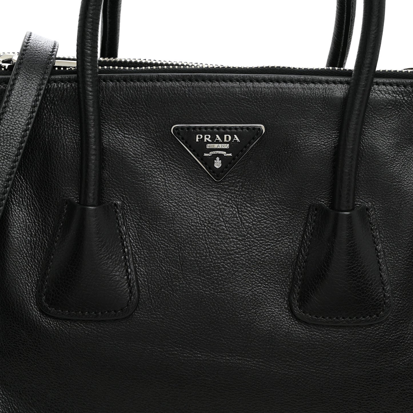 Glace Calf Twin Pocket Tote Black
