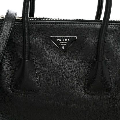 Prada Glace Calf Twin Pocket Tote Black 7 of 9