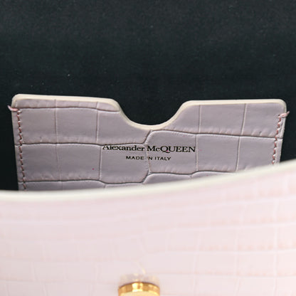Alexander McQueen Calfskin Crocodile Embossed Skull Mini Crossbody Bag Light Pink 6 of 9