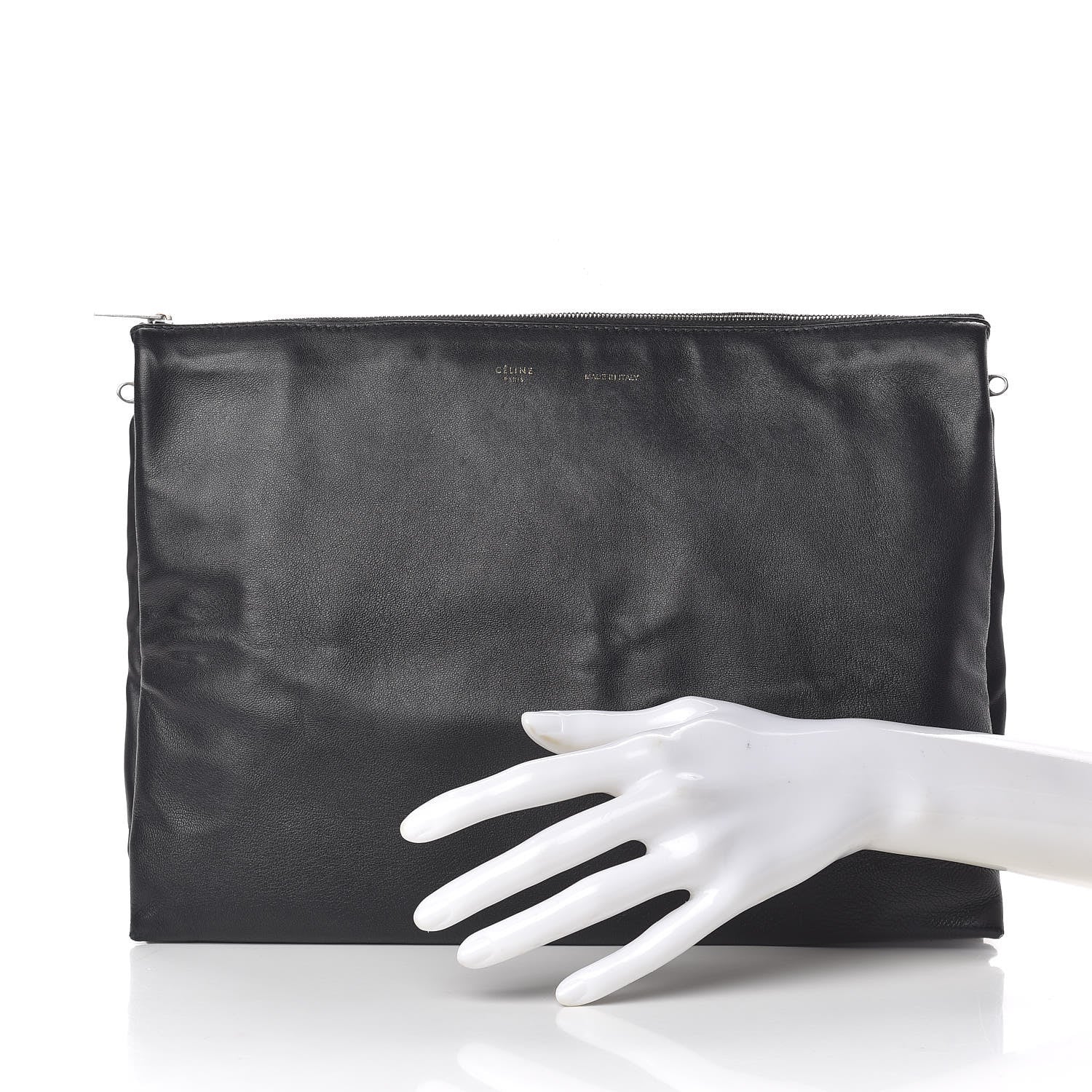 Celine Lambskin Soft Trio Zipped Bag Black 2 of 17